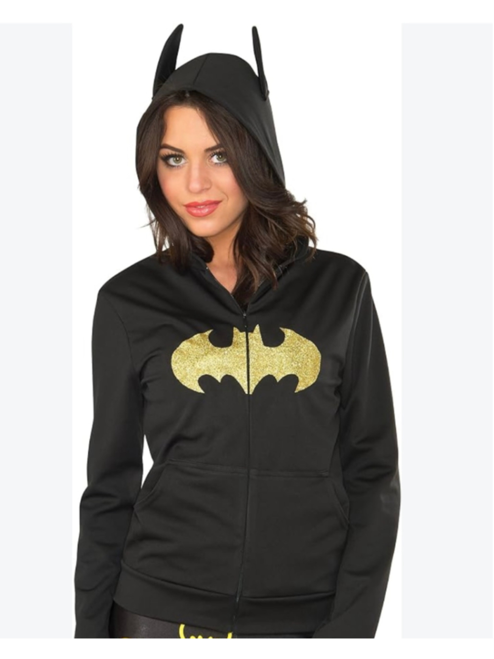 Rubie’s DC Comics Batman Gold Glitter Logo Zip Hoodie M/L